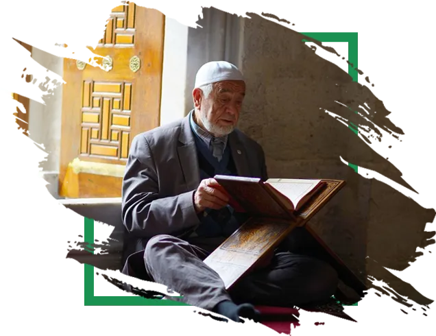 Student reading Quran